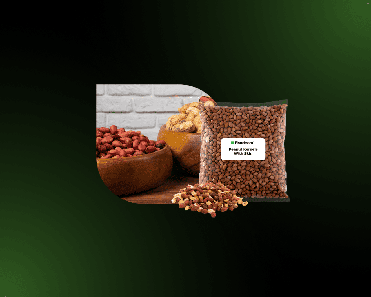 Noccioli di arachidi con buccia