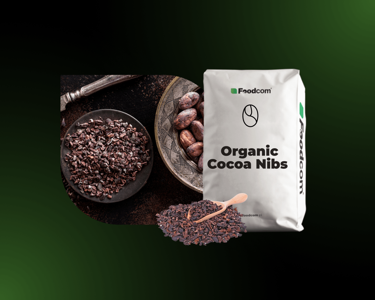 Kakao ziarno kruszone organiczne